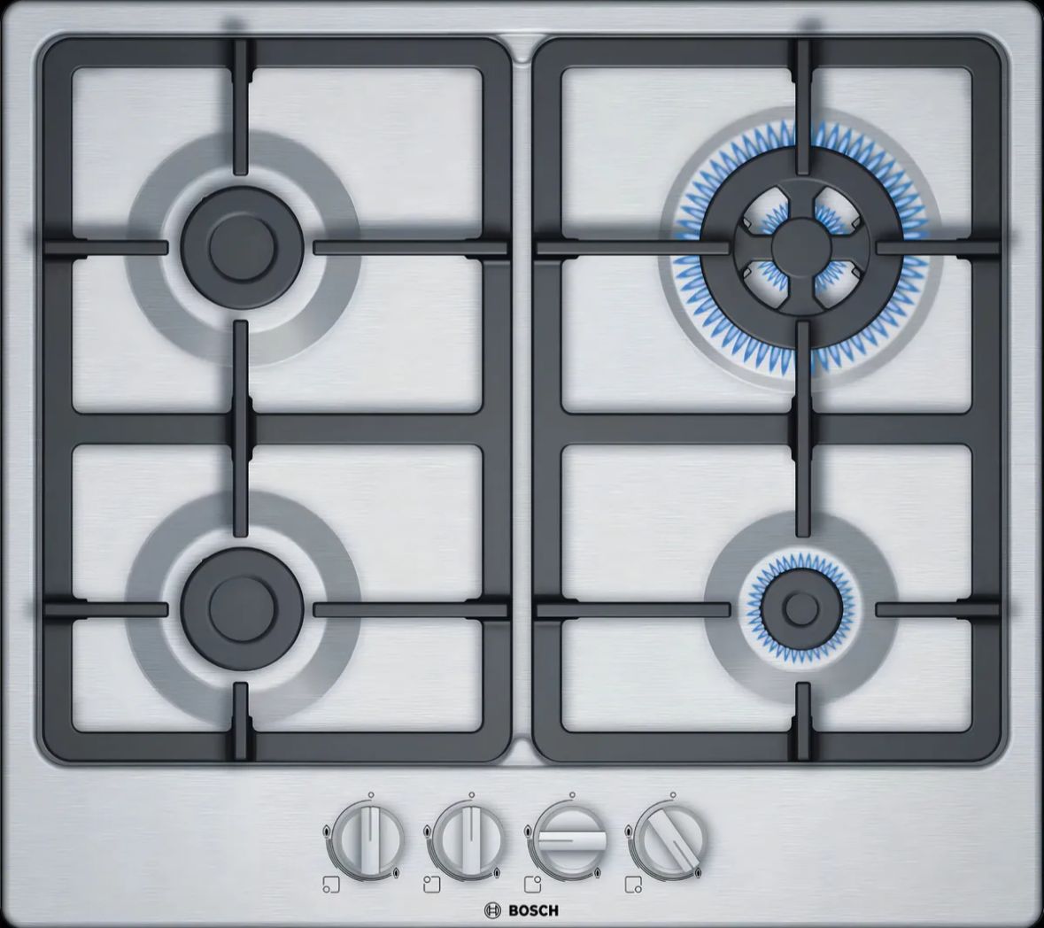 Anafe a Gas Bosch 4 hornallas 60cm acero inox segunda vista